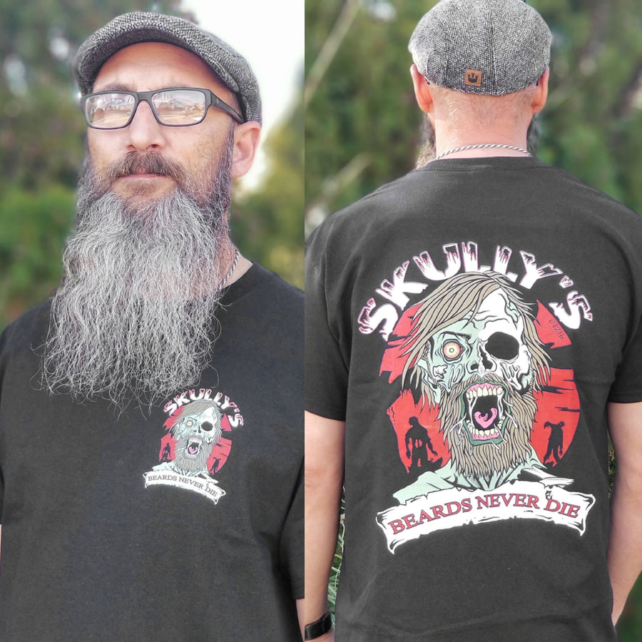 Beards Never Die Zombie T- Shirt