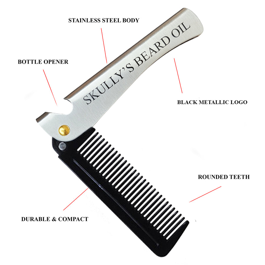 beard stainless steel folding comb, folding comb, folding pocket comb, pocket comb