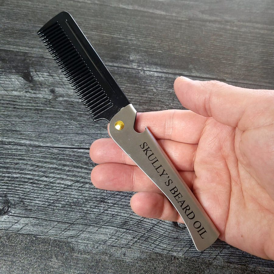 beard stainless steel folding comb, folding comb, folding pocket comb, pocket comb