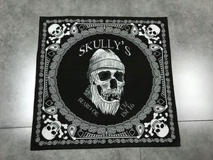 SKULLY’S SKULL BANDANA - 22" X 22" 100% COTTON, bandanas