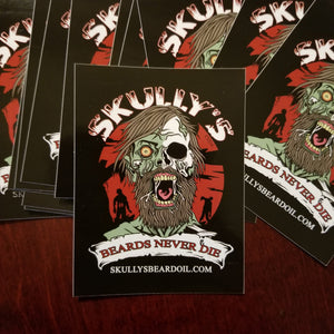 Skully's Beards Never Die Sticker