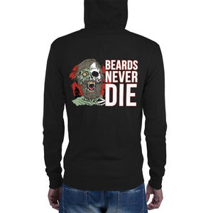 Beards Never Die zip hoodie