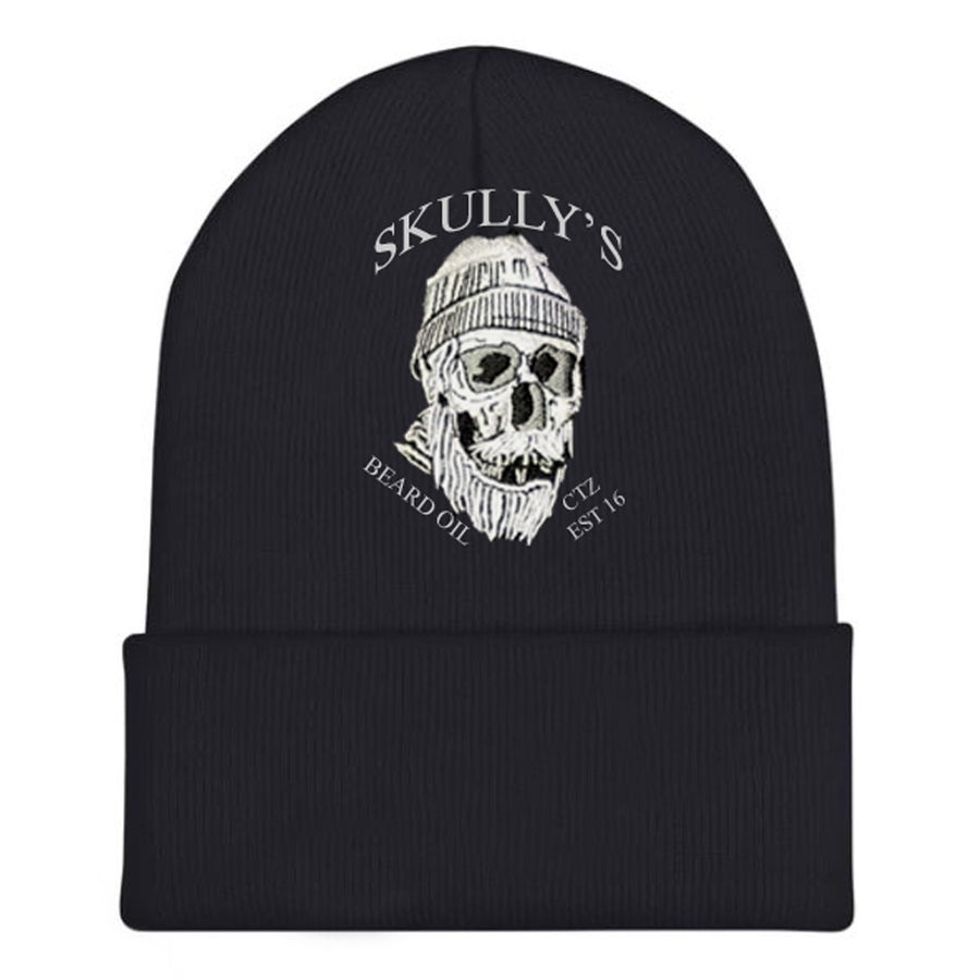 Skull Beanie - Black - Skully's Ctz Beard Oil, skull beanie