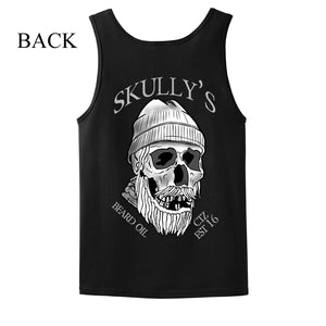 skullys skull tank top, skull tank top, tank top beard tank top, mens tank tops